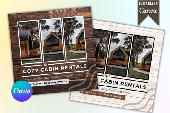 Download Cabin Rental Instagram Post Template - Rental Collection