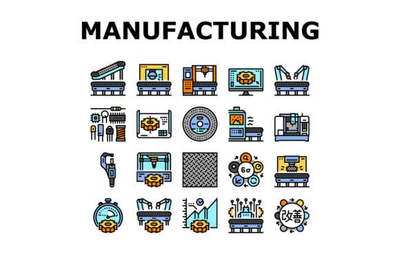 Download Manufacturing Industry Factory Icons Set - Icons Collection