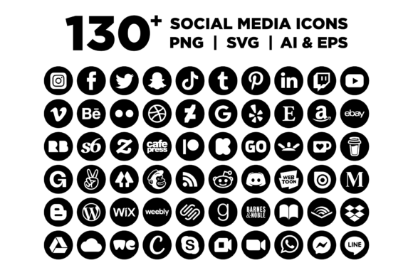 Download Black Circle Social Media Icons Set - Premium Resources