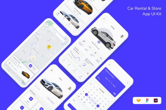 Download Car Rental &amp; Store App UI Kit - Rental Collection