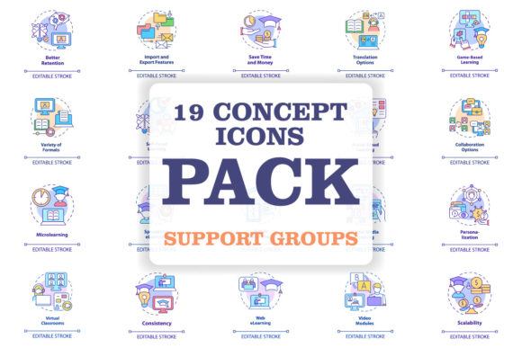Download Elearning Platform and Techniques Icons - Icons Collection