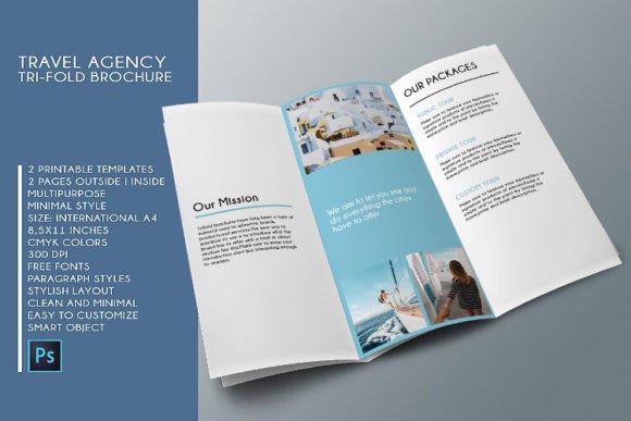 Download Trifold Agency Travel Brochure PSD - Travel brochure Collection
