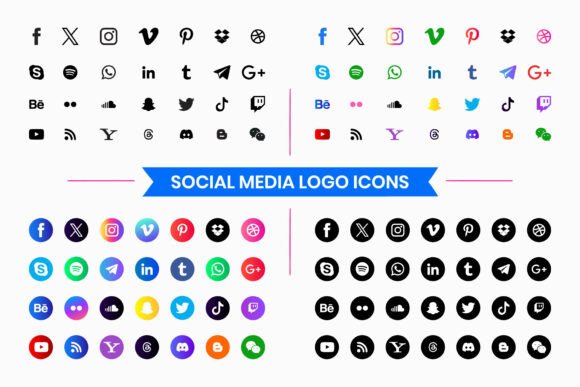 Download Social Media Logo Icons Set - Premium Resources