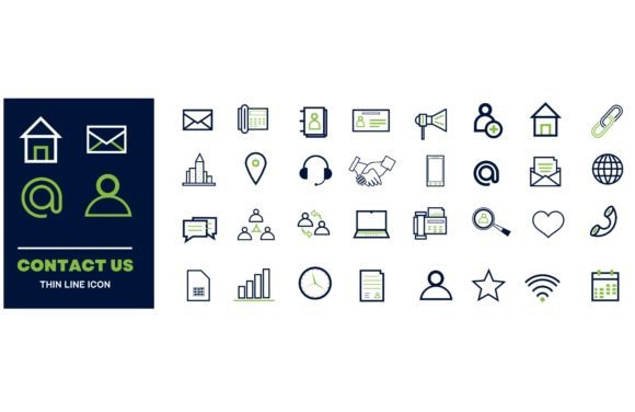 Download Set of Simple Contact Us Icons - Icons Collection