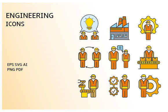 Download Engineering and Manufacturing Icons Set - Icons Collection