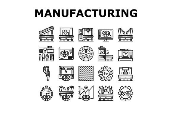 Download Manufacturing Industry Factory Icons Set - Icons Collection