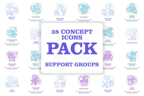 Download Elearning Platform and Techniques Icons - Icons Collection