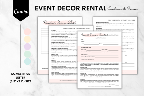 Download Event Decor Rental Contract Form 1 - Rental Collection