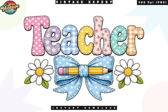 Download Retro Classroom Teacher Patchwork PNG - Teacher Collection