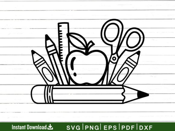 Download Teacher Pencil Paper Bow Svg, Cut File - Teacher Collection