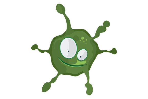 Download Green Microbe. Cartoon Disease Infection - Disease Collection