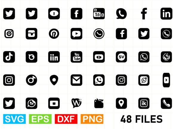 Download Social Media &amp; Contact Icons Bundle - Icons Collection